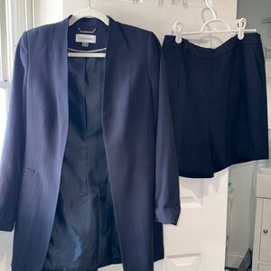 Calvin Klein Navy Blazer + Tailored Shorts Set (Size 6P)